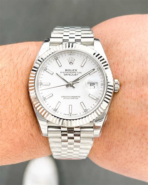 rolex datejust white dial fluted bezel|rolex 31mm datejust two tone.